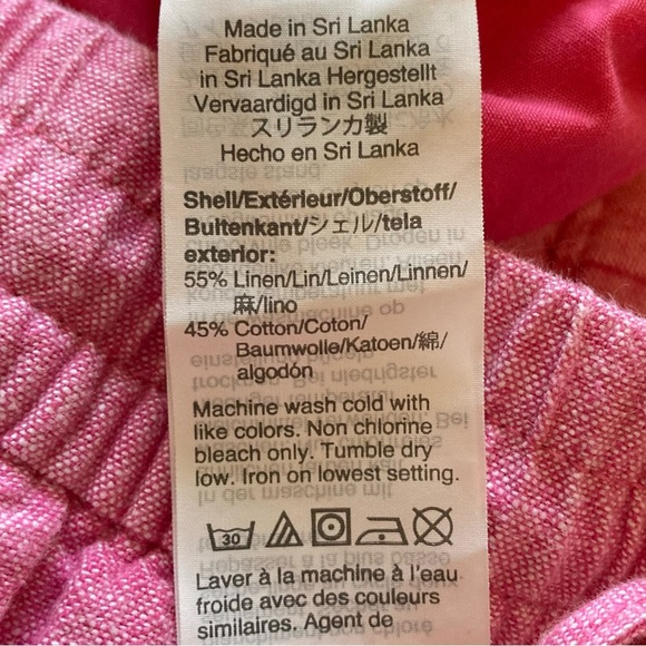 J. Crew Linen+Cotton Pink Straight Leg Cuffed Pants with Drawstring Waist - Picture 4 of 10